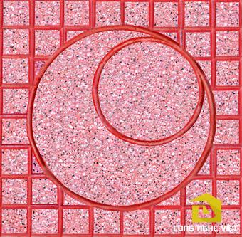Gạch terrazzo 40x40cm mặt trăng đỏ Gạch terrazzo 40x40cm mặt trăng đỏ